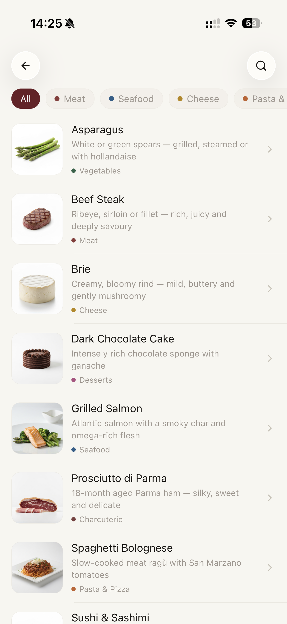 Food pairing in SomeWine
