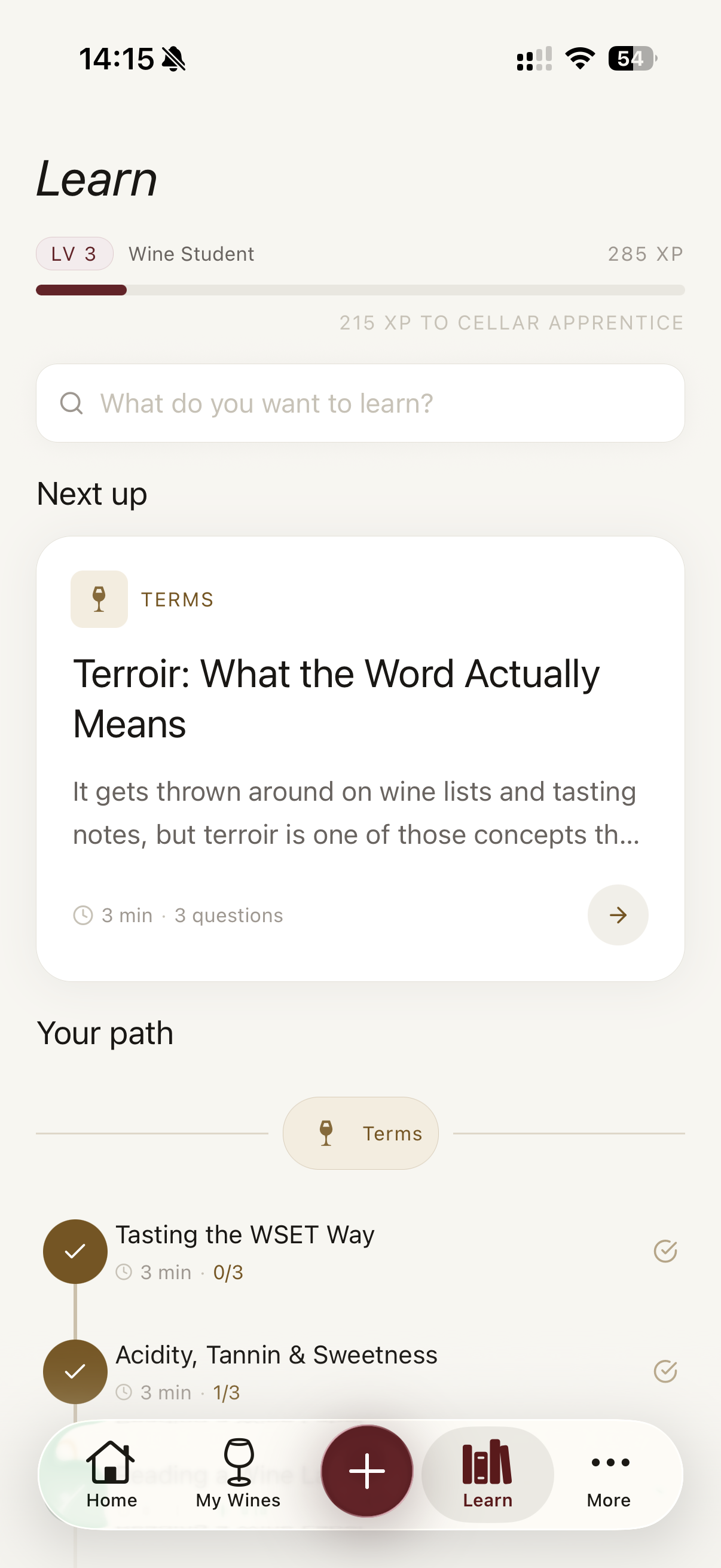 Wine course in SomeWine